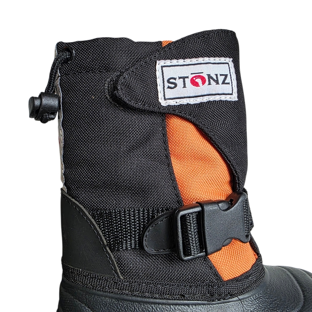 Stonz Trek Winter Boots Black Orange Sz 5 - Picture 7 of 11